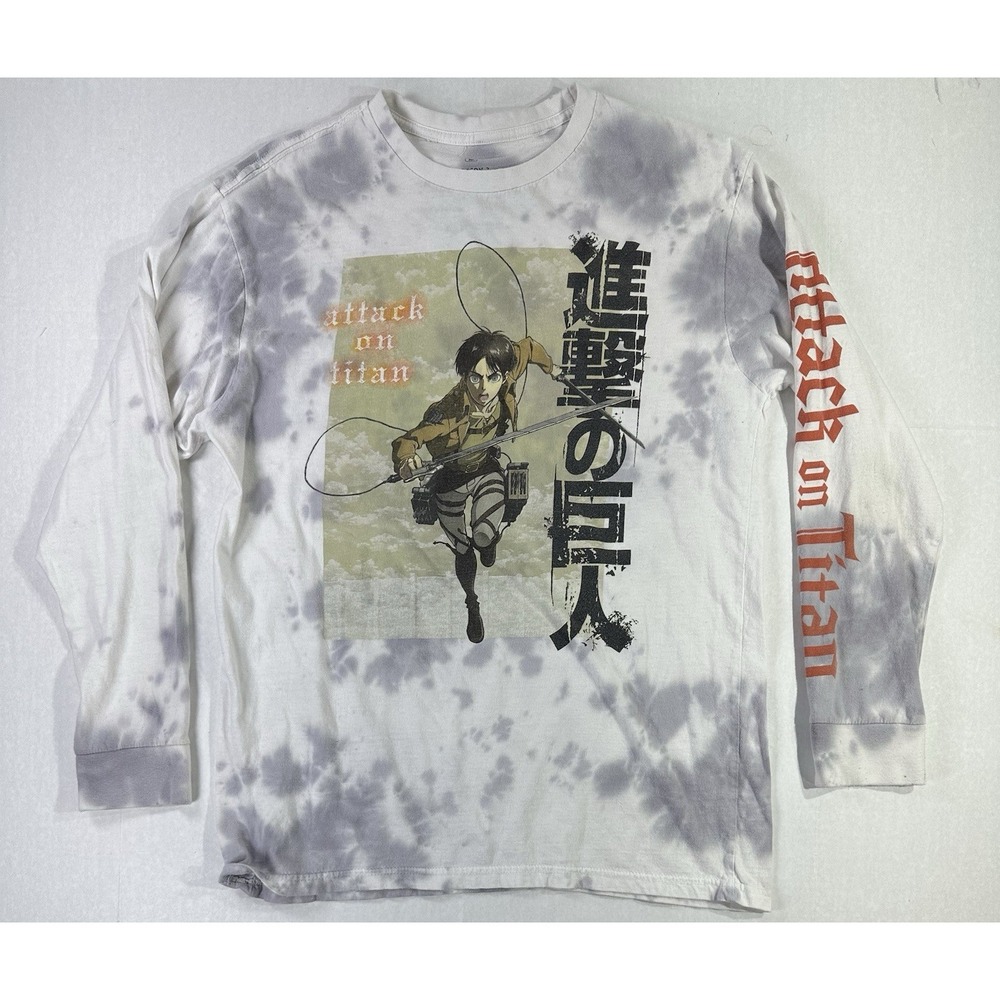 Attack on Titan Season 3 Long Sleeve‎ Tie Dye Anime Shirt Eren Yeager Graphic M